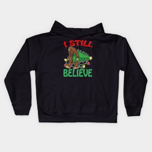 Bigfoot Sasquatch Yeti Believe santa hat Christmas Pajamas T-Shirt VER1 Kids Hoodie